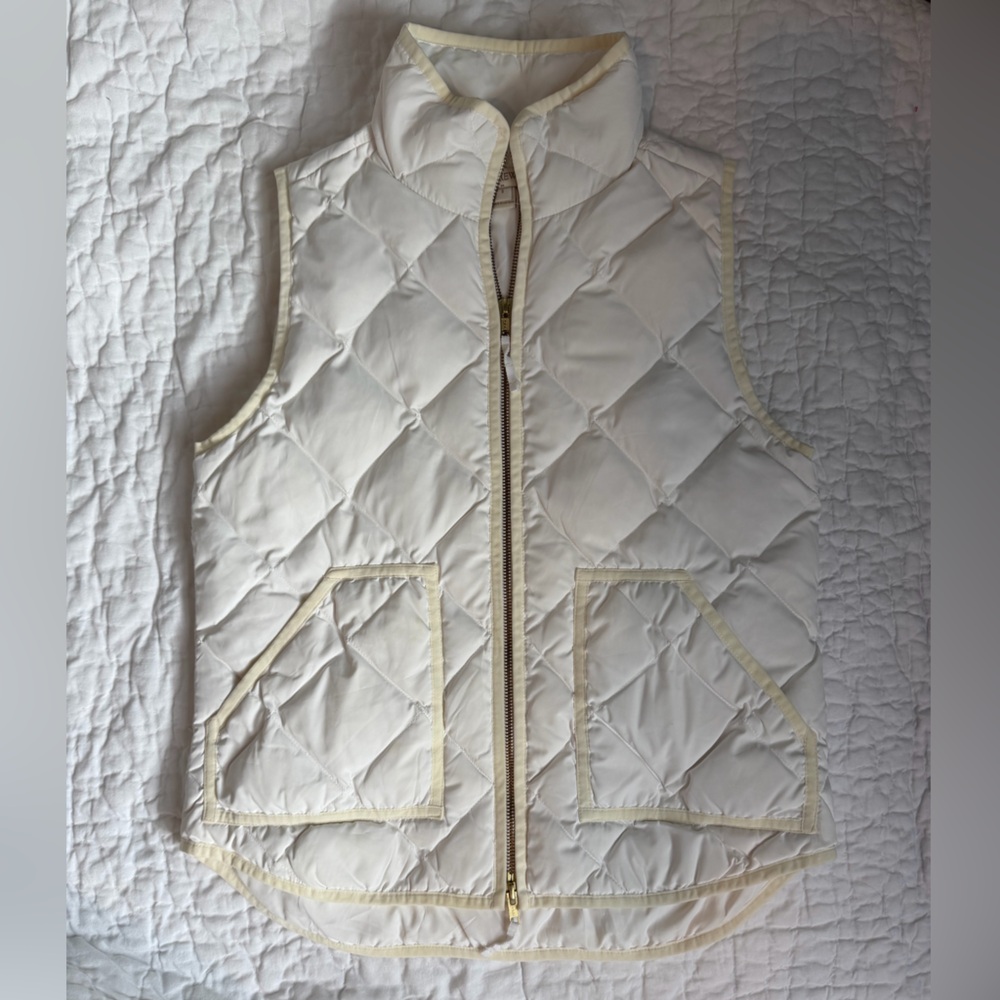 J. Crew Ivory Quilted Women's Down Vest